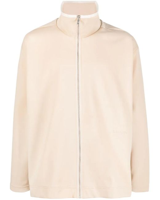 Lanvin Natural Zip-up High-neck Cardigan for men