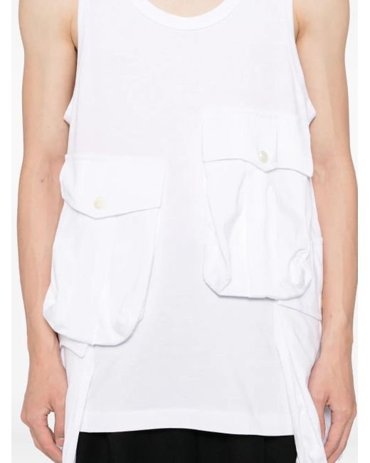 Comme des Garçons White Flap Pocket Vest for men