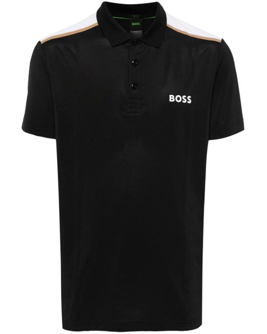 Boss Poloshirt Met Logoprint in het Black voor heren