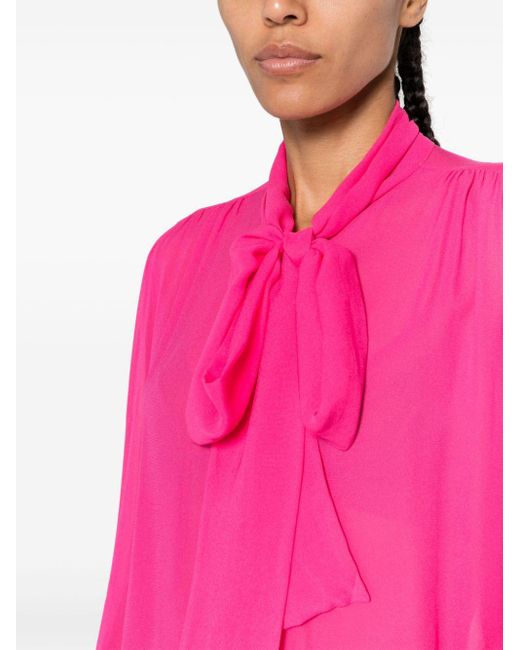 Camisa con lazo en el cuello Pinko de color Pink