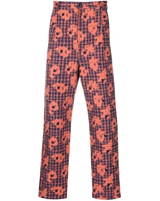 Henrik Vibskov Red Pantalon Slim À Fleurs for men