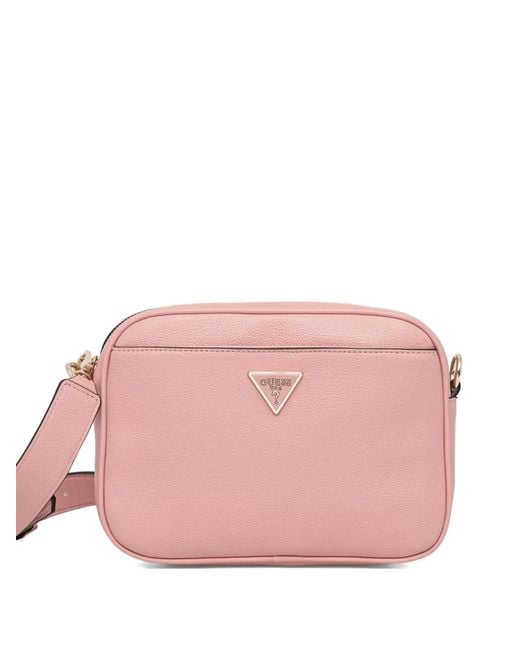 Guess Pink Meridian Triangle-Logo Cross Body Bag