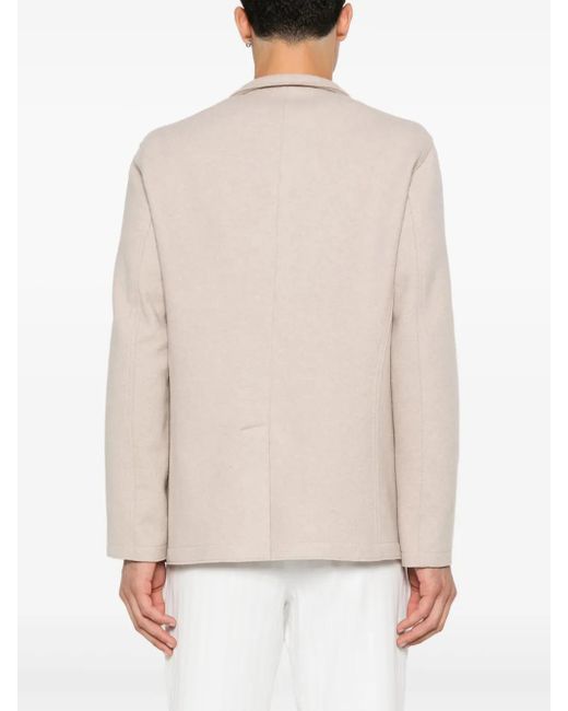 lunaria cashmere Natural Brushed Cashmere Mock-Neck Jacket for men