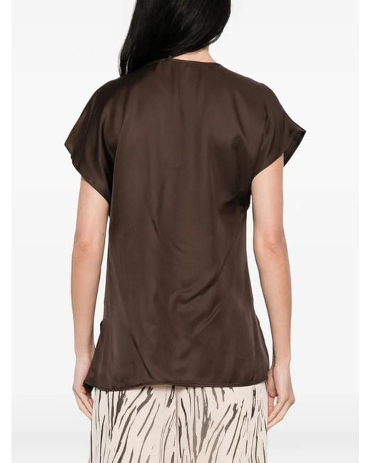 Pennyblack Brown V-Neck Side-Slit Top