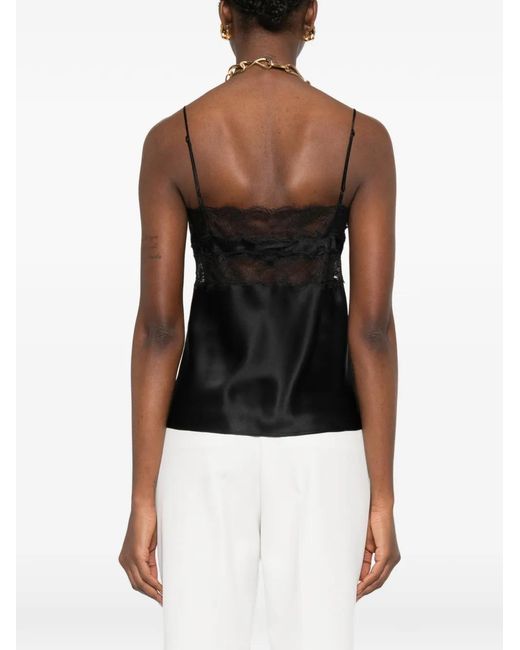 Nili Lotan Black Felicie Lace-Detail Top