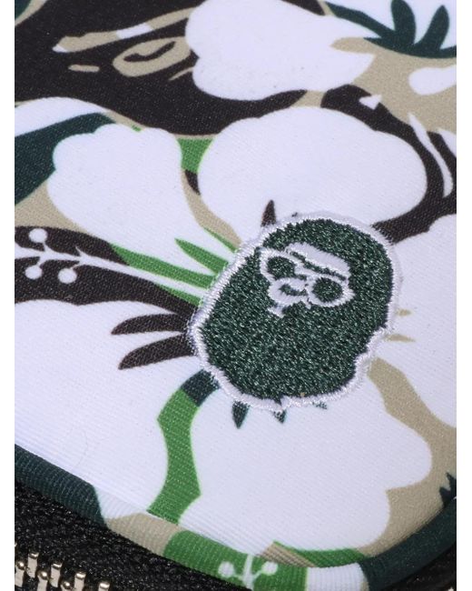 A Bathing Ape White Hibiscus-Print Washbag for men