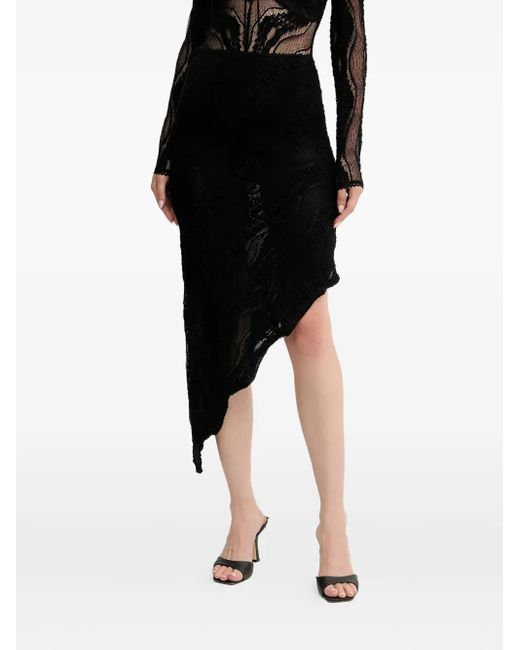 Falda midi asimétrica Charo Ruiz de color Black