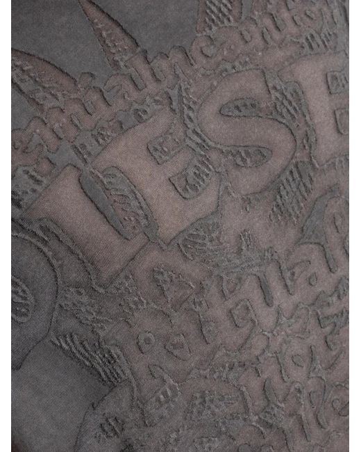 DIESEL Gray Graphic-Print T-Shirt for men