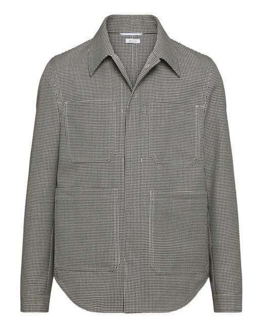 Thom Browne Gray Houndstooth Shirt Jacket for men