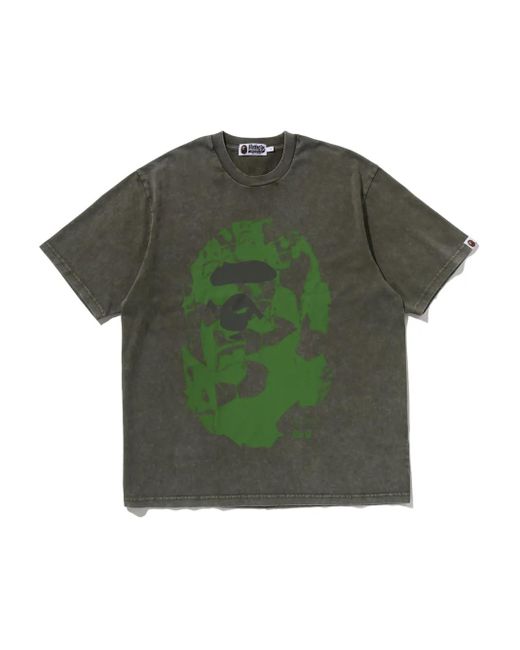 A Bathing Ape Green Logo-Print T-Shirt for men