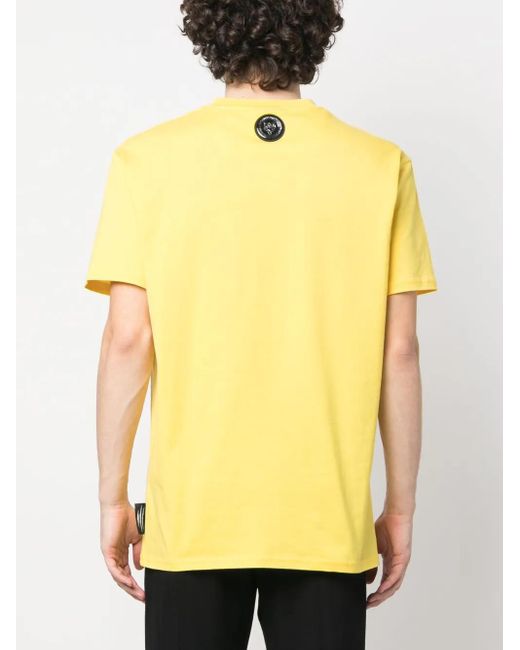 Philipp Plein Yellow Logo Tiger-Print T-Shirt for men