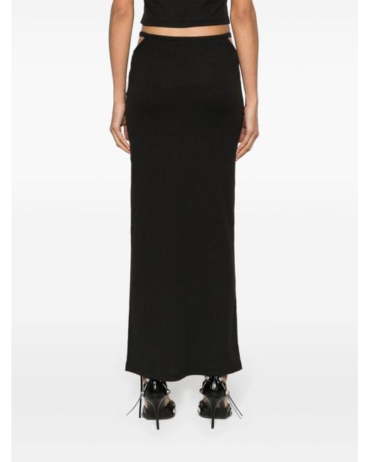 Alexander Wang Black G String Floor Length Skirt W/ Skinny Woven Label