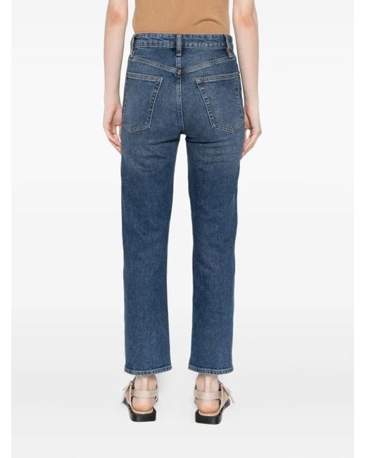 FRAME Blue The Ruler Cropped Jeans