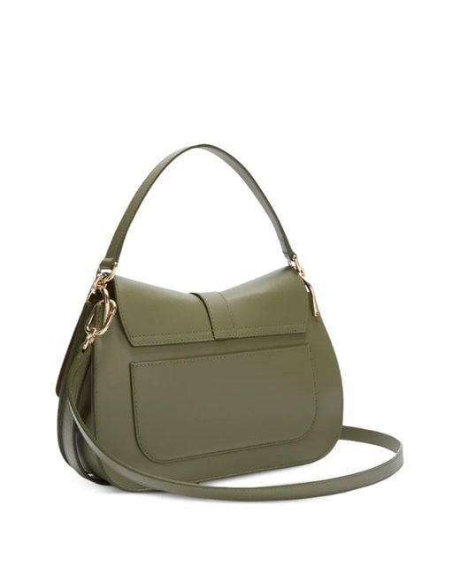 Furla Green Flow Medium Leather Tote Bag