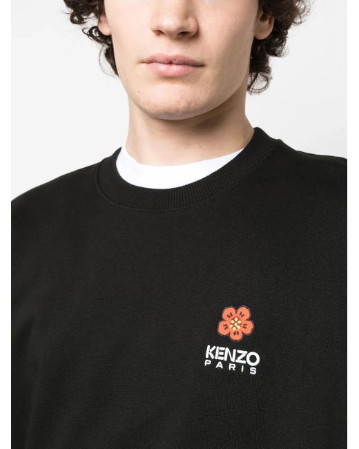 Sweat en coton à logo imprimé KENZO pour homme en coloris Black