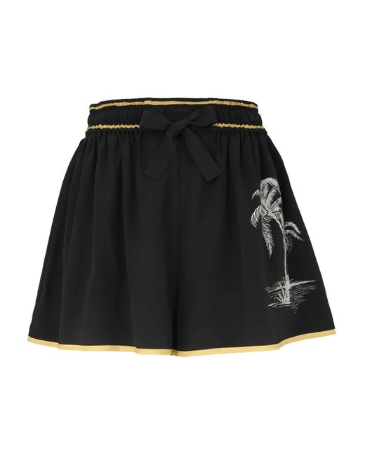 Zimmermann パームツリープリント スカート Black