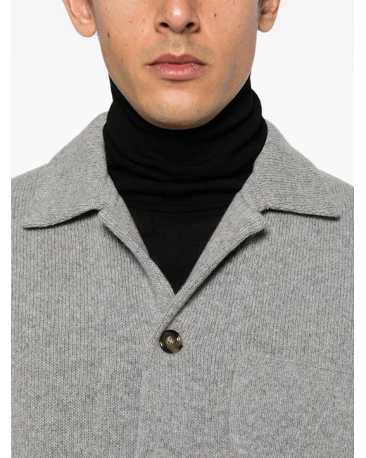 Lardini Gray Button-Fastening Cardigan for men