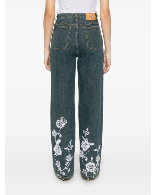 ROTATE BIRGER CHRISTENSEN Blue Straight Legged Jeans