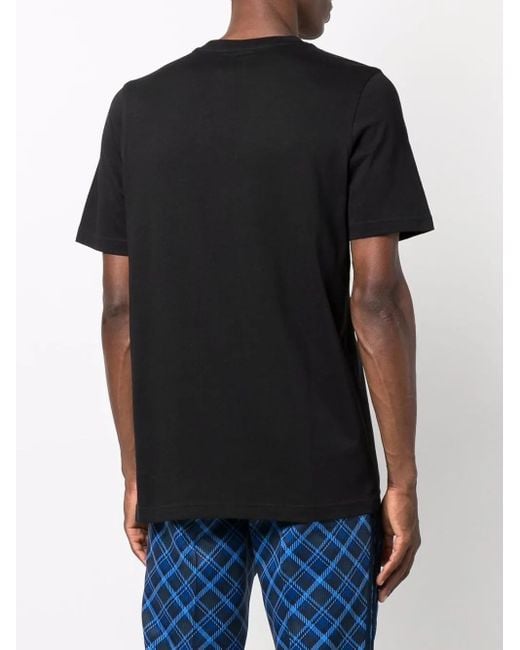 Adidas Black Trefoil Logo-Print Cotton T-Shirt for men