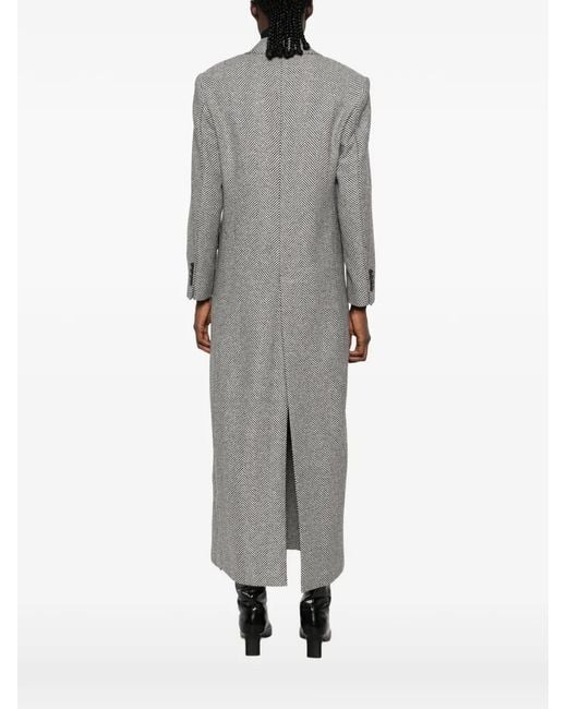 Eraldo Gray Herringbone Double-Breasted Coat