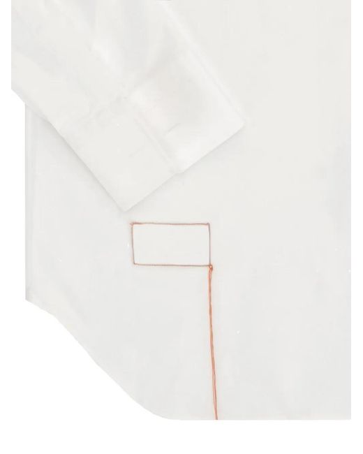 Fortela White Federico Slim-Fit Cotton Shirt for men