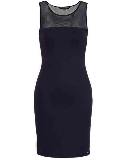Vestido corto con diseño de paneles Armani Exchange de color Blue
