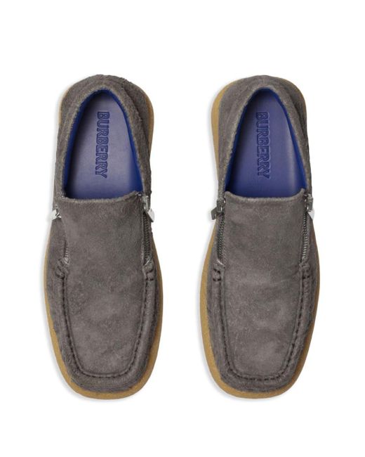 Burberry Brown Chance Suede Loafers for men
