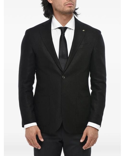 Corneliani Black Cc Collection Silk-Twill Blazer for men