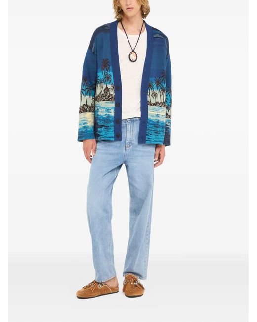 Alanui Blue Patch-Pocket Jeans for men