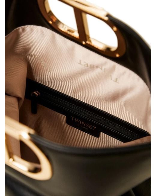 Twinset Black Handware-Clasp Tote Bag