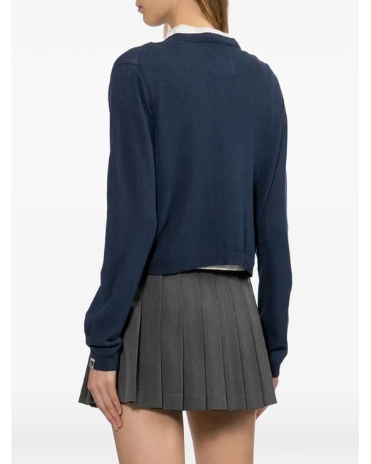 AAPE BY A BATHING AP Blue Logo-Patch Button-Up Cardigan