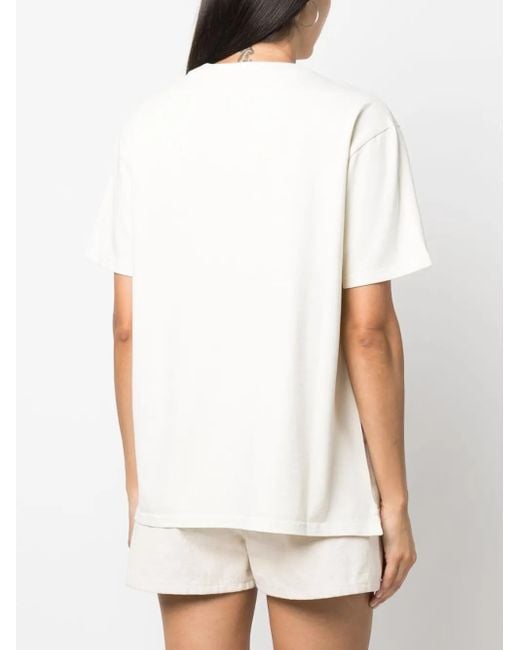Autry White Logo-Patch Cotton T-Shirt