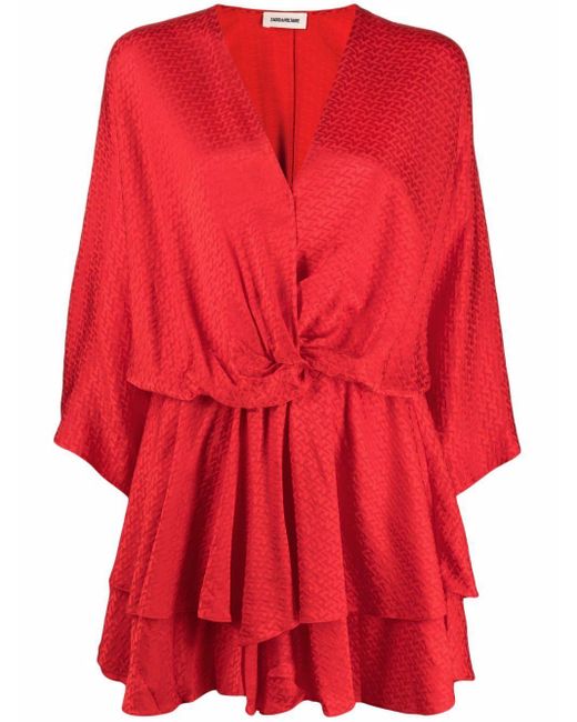 Robe courte Hailey en jacquard Zadig & Voltaire en coloris Red