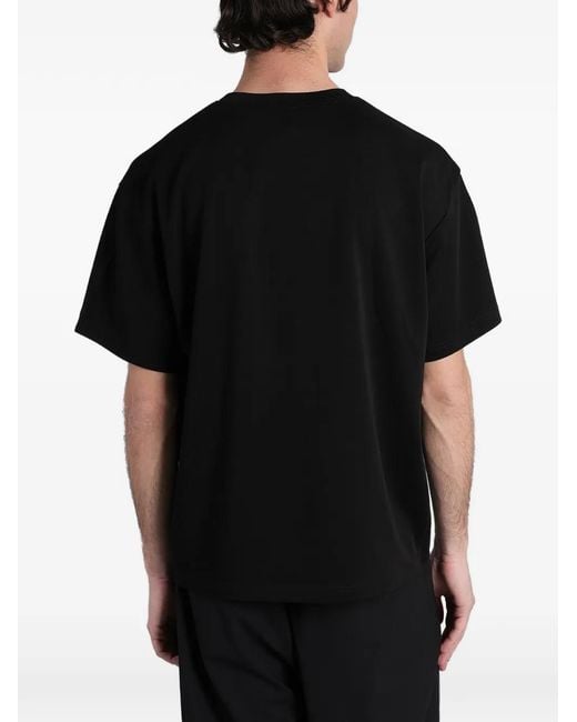 Attachment Black Crew-Neck Short-Sleeve T-Shirt for men