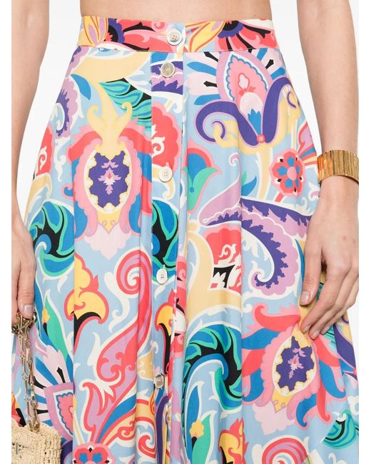 Jupe Longue À Imprimé Graphique Etro en coloris White