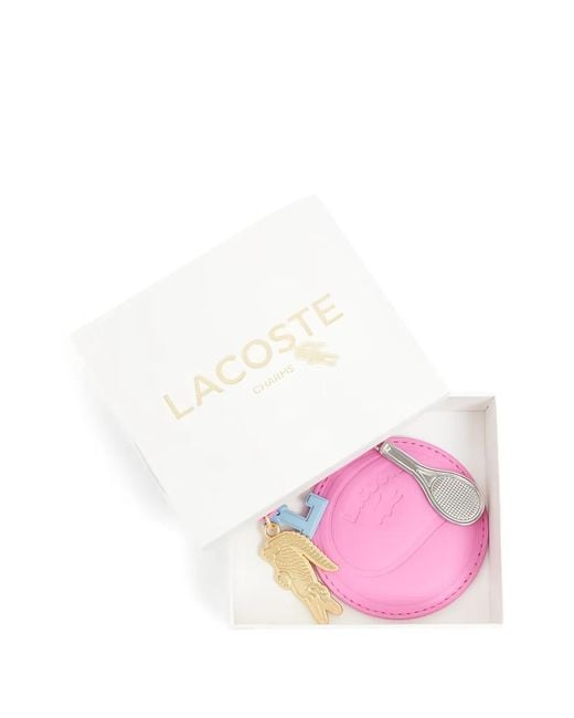 Lacoste Pink Logo-Detail Keyring