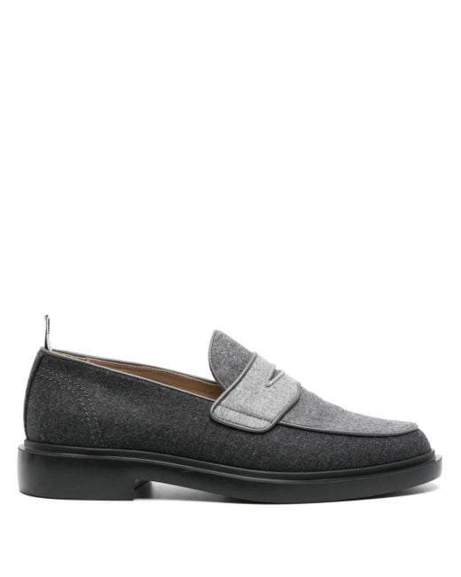 Thom Browne Gray Colour-block Wool Loafers for men