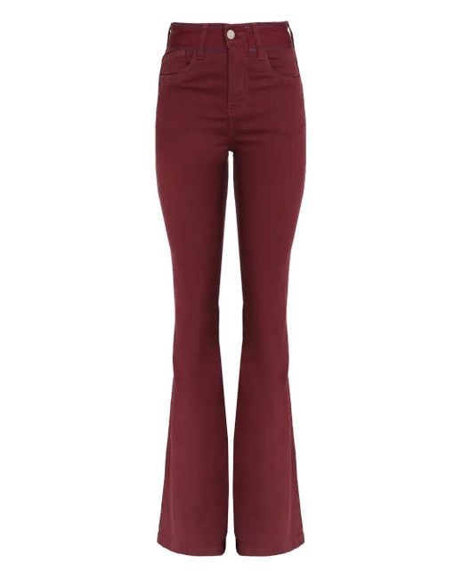 Lethicia Bronstein Red Flare High-Waisted Jeans