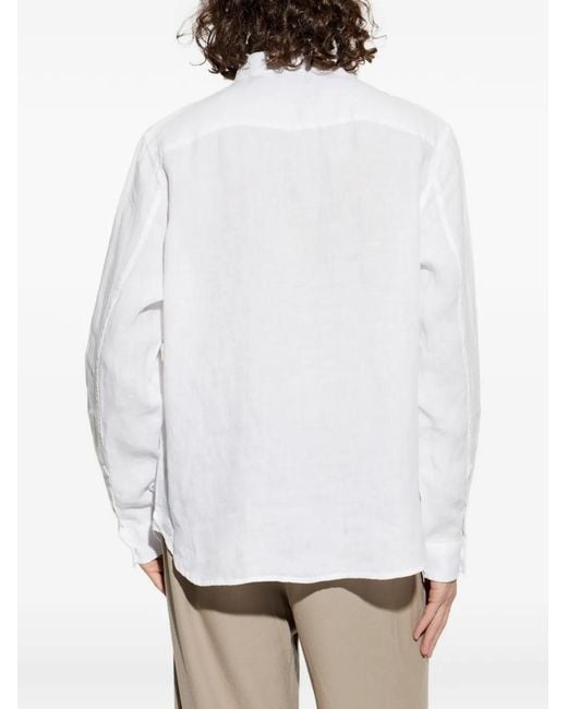AllSaints White Chemise Loom À Manches Longues for men