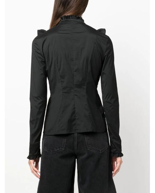 Philosophy Di Lorenzo Serafini Black Ruffled Shirt