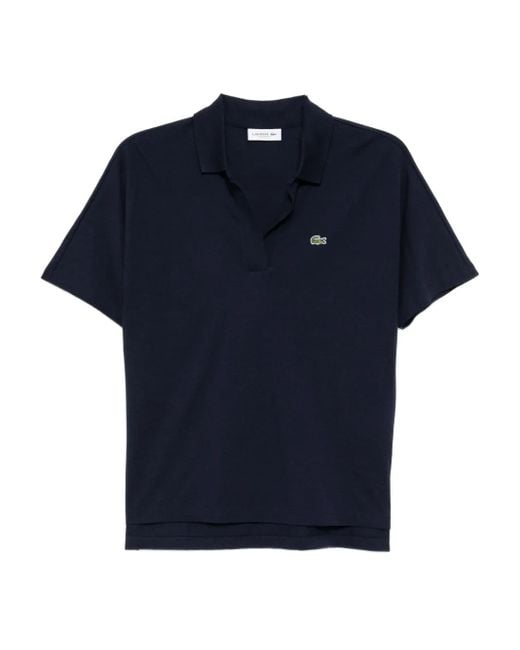 Lacoste Blue Fluid Pique Top