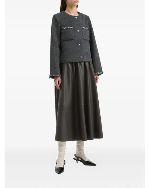 B+ AB Blue Braided-Trimmed Pocket Jacket