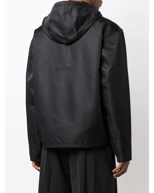 Valentino Garavani Black Dual Zip-Detail Hooded Short Jacket for men