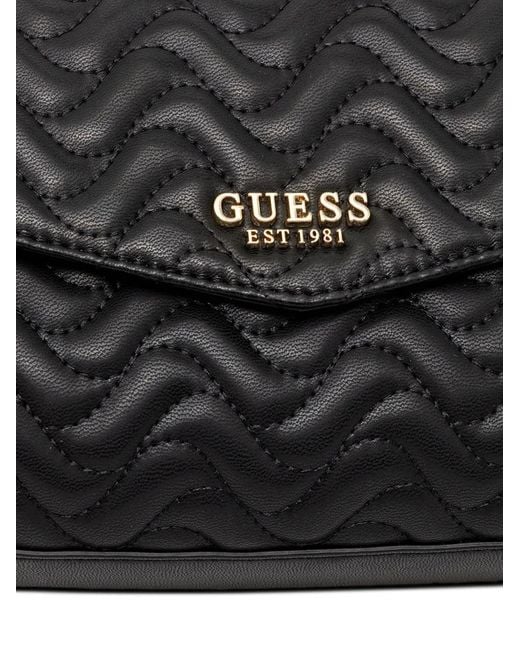 Sac À Bandoulière À Design Matelassé Guess en coloris Black