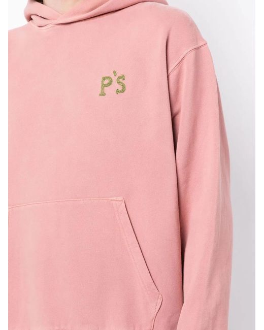 President's Pink Embroidered-Logo Cotton Hoody for men