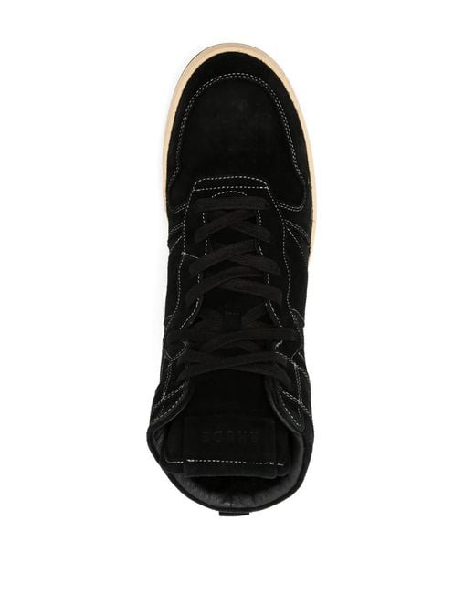 Rhude Black Rhecess High Suede Shoes for men