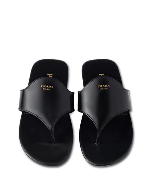 Prada Black Strappy Flat Sandals