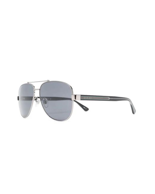 Gucci Gray Round-Frame Sunglasses for men