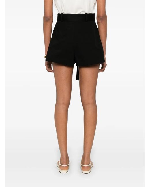 Moncler Black Cotton Blend Shorts