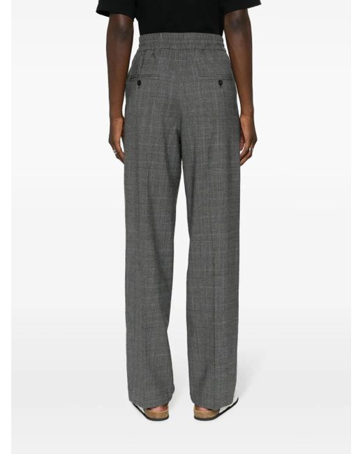 Isabel Marant Gray Ash Priska High-Waist Plaid Trousers